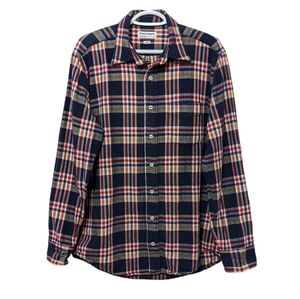 AMERICAN apparel plaid blue red flannel button down shirt Large @U